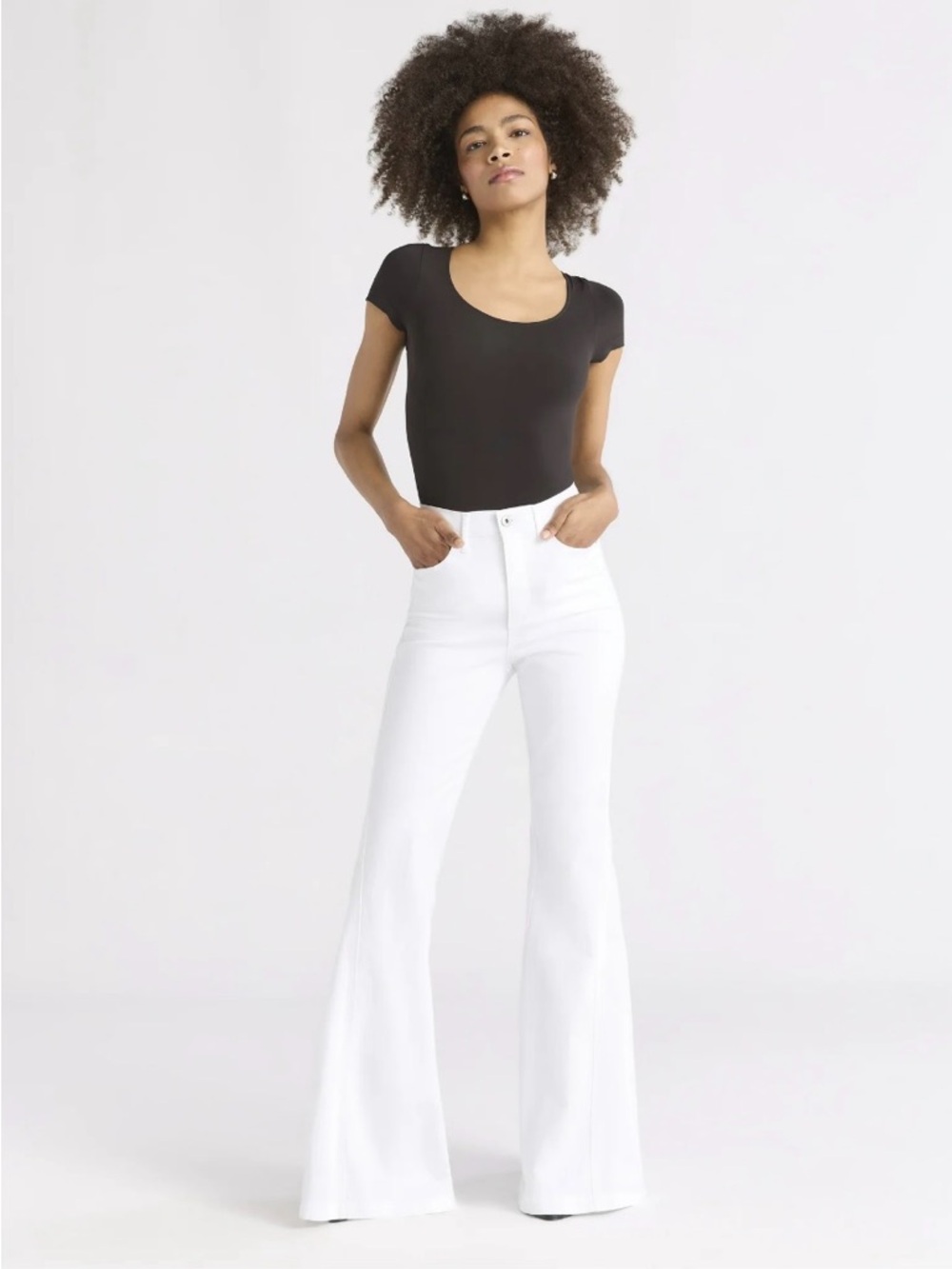 sofia by sofia vergara White High-Rise Flare Jeans